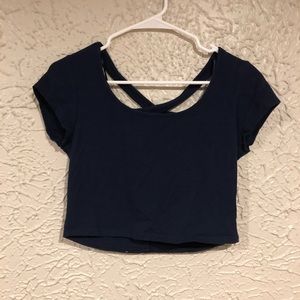 Navy crop top